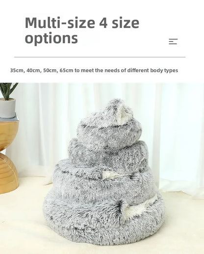 Pet Autumn and Winter Warm Shell Semi-Enclosed Cat Bed Pure Cotton Pet Cat Bed Semi-Enclosed Dog Bed Dog Bed Enclosed Cat Bed