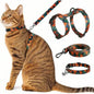 【New style】Harness And Leash Set With Matching Collar - Escape Proof, Adjustable and Lightweight, Geometric Print, Outdoor Walk