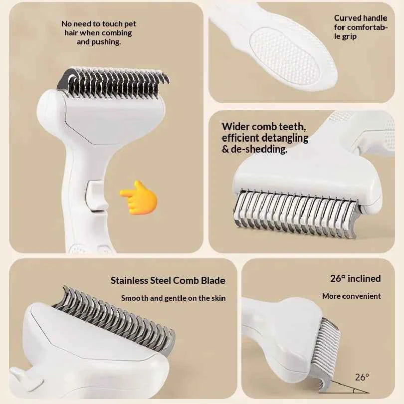 Pet comb cat-specific de-hair comb dog hair thinning brush grooming tool stainless steel cat hair removal brush pet supplies