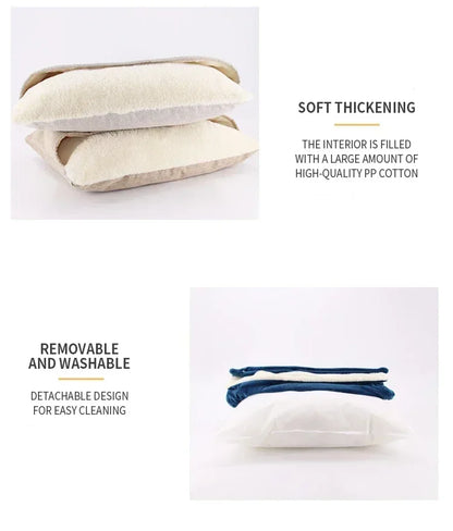 Bite-Resistant Washable Pet Bed - Winter Warm Removable Plush Cushion Large Dog Kennel Sofa Mat & Cat Sleeping Bag for Pets