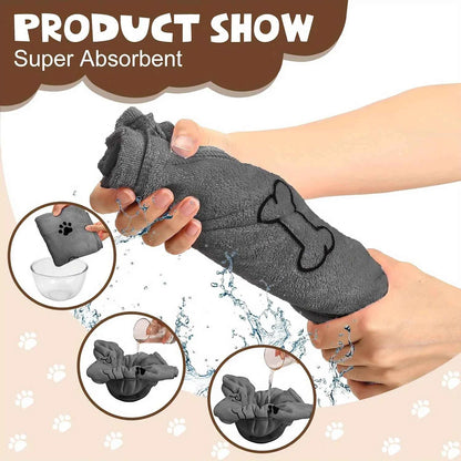 1pc Quick-Drying Microfiber Dog Towel Absorbent Pet Bath Product Fiber Quick-drying Bath Towel Car Wiping Cloth Pet Supplies