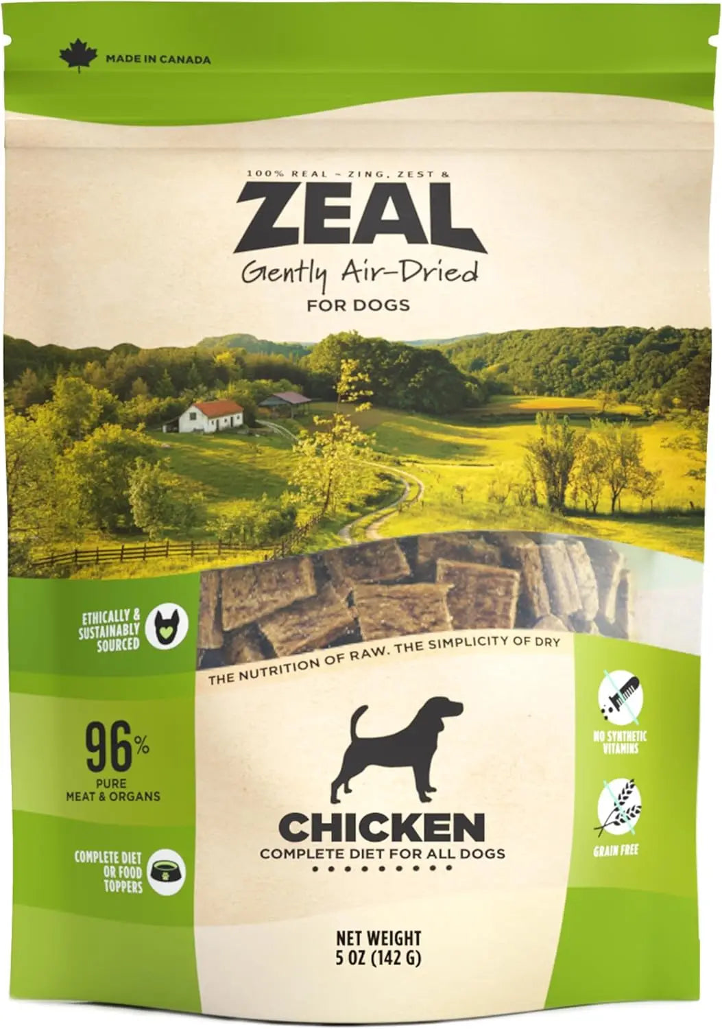 Canada Air-Dried Beef Dog Food - High Protein, Grain Free, No Fillers, Nutrient-Rich (1 lb)