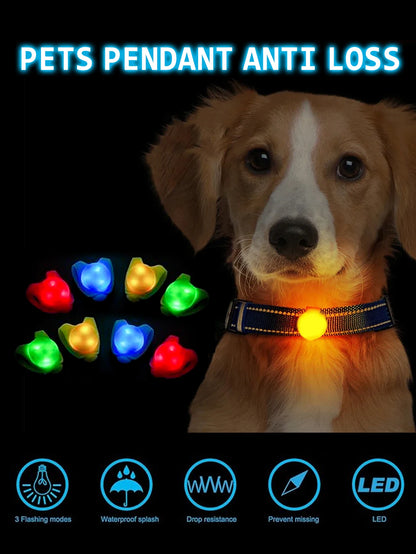 Night Safety Pet Pendant LED Light for Dogs Cats, Glowing Anti-Lost Collar Tag for Night Walking Teddy Small Pets Supplies