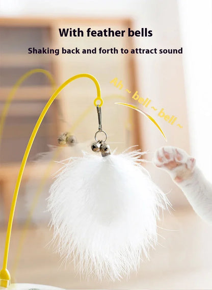 Premium Tumbler Cat Toy, Detachable Teaser Wand, Feather Bell, Catnip Ball, Pet Supplies, Plush Feather Toy