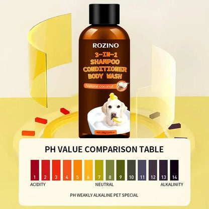 Dog Wash 3-in-1 Coconut Shampoo and Conditioner Plant-Based Organic Tearless Moisturizer Dog Shampoo and Conditioner Carpet