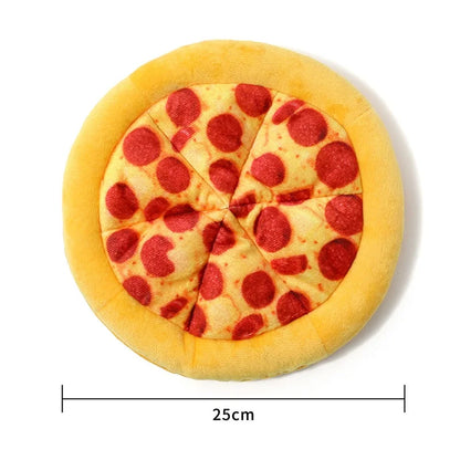 Plush Dog Toy Doughnut Pizza Shape Pet Squeaky Toys for Small Large Dogs Cleaning Teeth Puppy Chew Sound Toy Pet Supplies