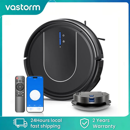 E2 Robot Vacuum Cleaner 3-in-1 Vacuum Floor Mop Cleaner with Auto-Charging 5000Pa Strong Suction Alexa/WiFi/App for Home Carpet Pet Hair Cleaning
