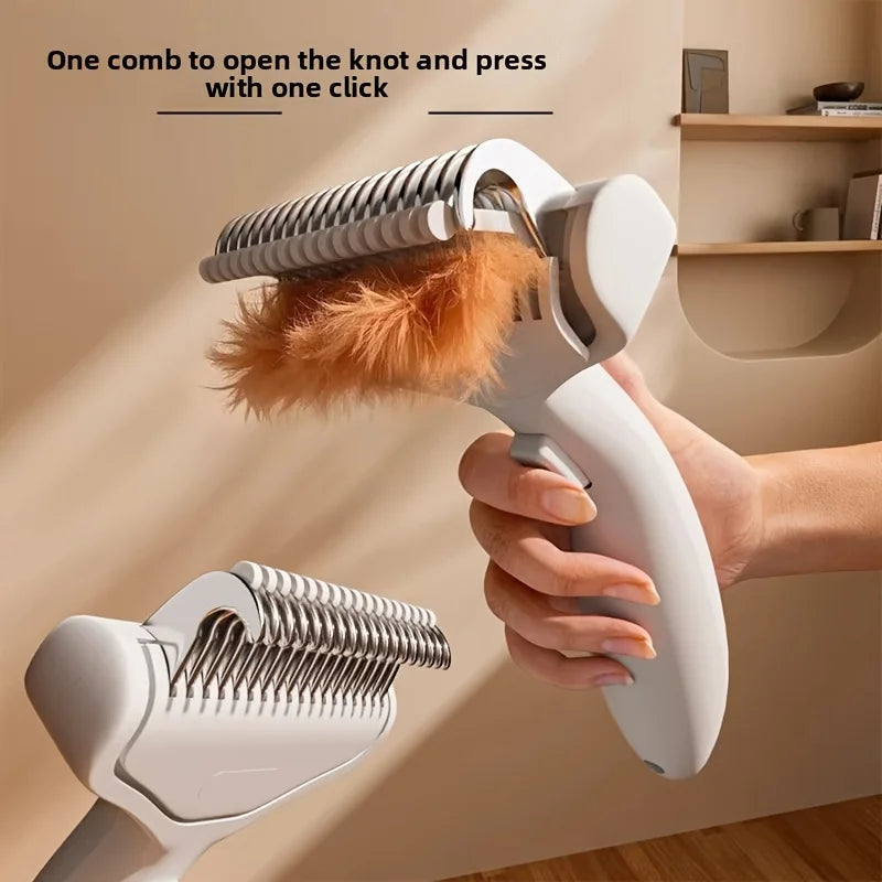 1PC Stainless Steel Dog Hair Removal Brush for Long Hair Breeds Puppy Cat Comb Pet Grooming Products Curved Design