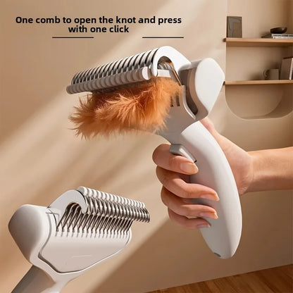 1PC Stainless Steel Dog Hair Removal Brush for Long Hair Breeds Puppy Cat Comb Pet Grooming Products Curved Design
