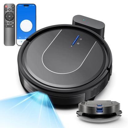 E2 Robot Vacuum Cleaner 3-in-1 Vacuum Floor Mop Cleaner with Auto-Charging 5000Pa Strong Suction Alexa/WiFi/App for Home Carpet Pet Hair Cleaning