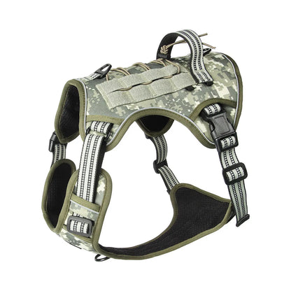 Reflective Dog Harness Tactical Training No Pull Medium Large Dog Vest Adjustable Safety Lead Military Running Pet Harnesses
