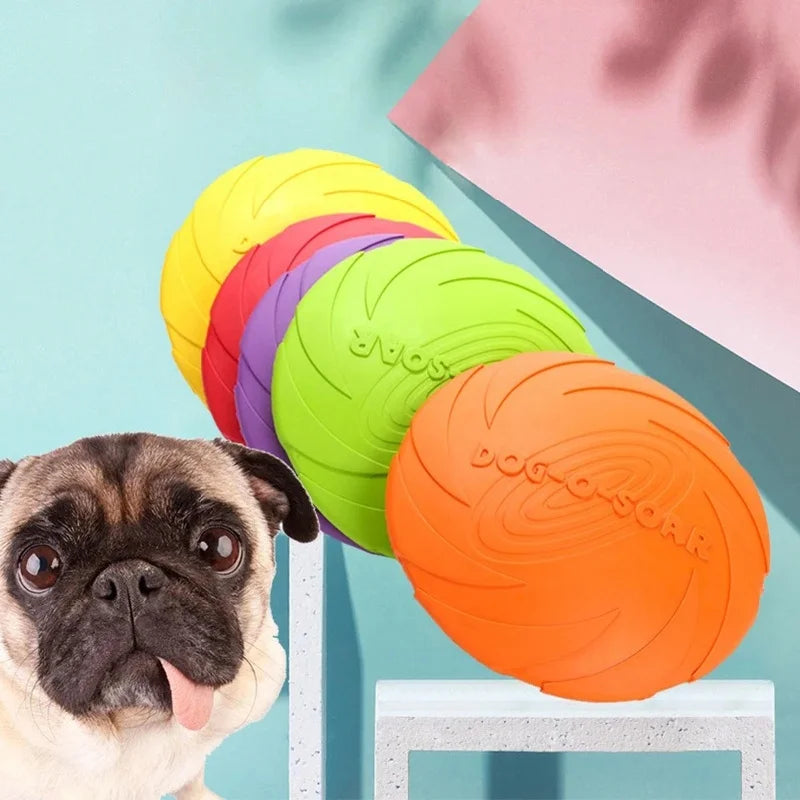 Pet Dog Flying Disk Toy Silicone Material Environmentally Friendly Anti-Chew Dog Puppy Interactive Training Pet Supplies E2