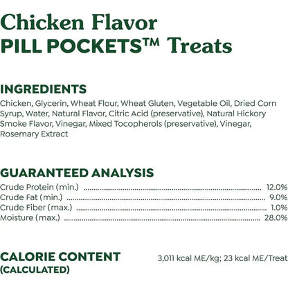 Pill Pockets Treats for Dogs Capsule Pouch, Chicken Flavor, 15.8-Ounce Per Pack (3 Pack)