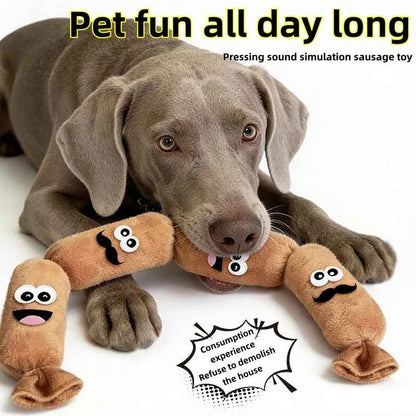 Simulated Sausage Dog Chew Toy Soft Plush BB Squeaker Press-to-Squeak Durable Chew Resistant dog Entertainment Boredom toy