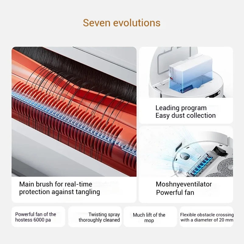 Xiaomi Robot Vacuum H40, 10,000 Pa Powerful Aspiration, Ultra-Accurate Cleaning with Navigation LDS, 2-in-1: Vacuum and Wash