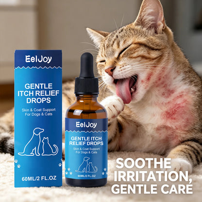 Pet Skin Care Drops Moisturizing Relieve Itching Improve Dryness & Roughness Natural Pet Skin Relief Drops Skin & Coat Support