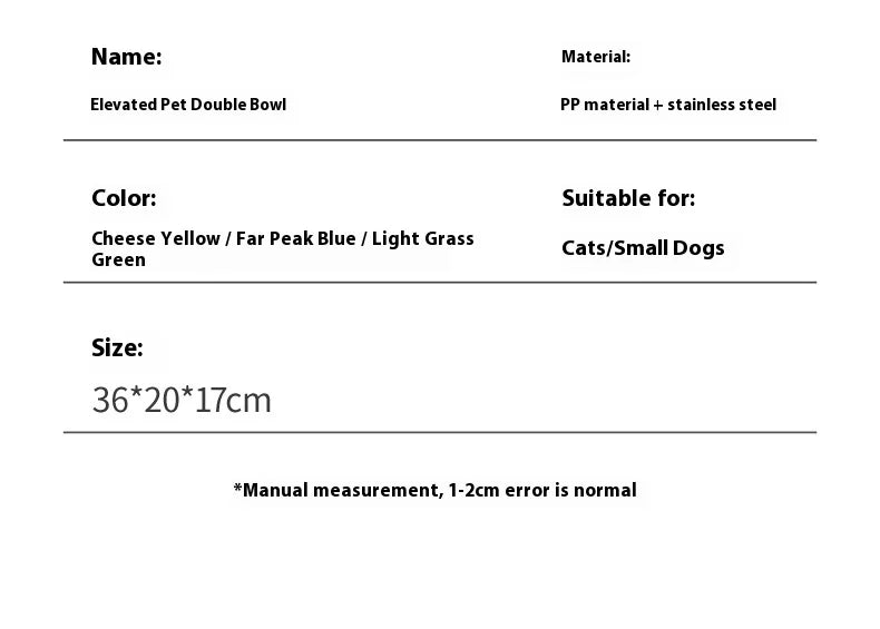 Stainless Steel Foldable Pet Bowl Double Dish - Elevated Feeder with Neck Support Anti-Tip Design for Cats Dogs