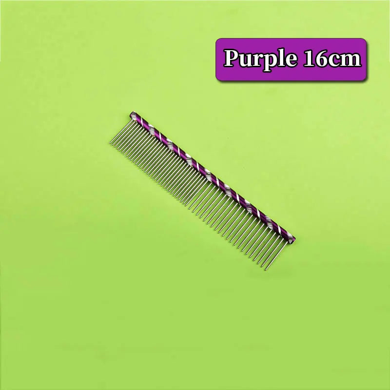 6 Colored Pet Dog Comb Straight Comb Cat Cleaning Brush 16/19/20/25cm Stainless Steel Lightweight Pets Cat Grooming Combs Dogs