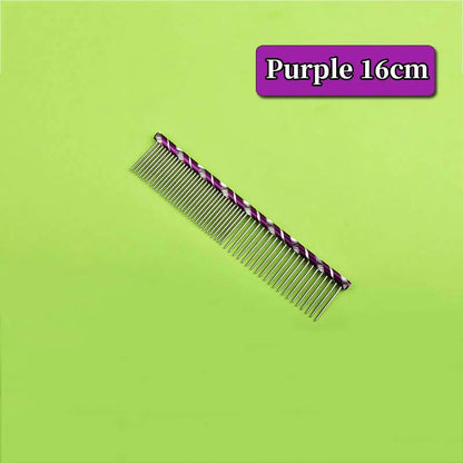 6 Colored Pet Dog Comb Straight Comb Cat Cleaning Brush 16/19/20/25cm Stainless Steel Lightweight Pets Cat Grooming Combs Dogs