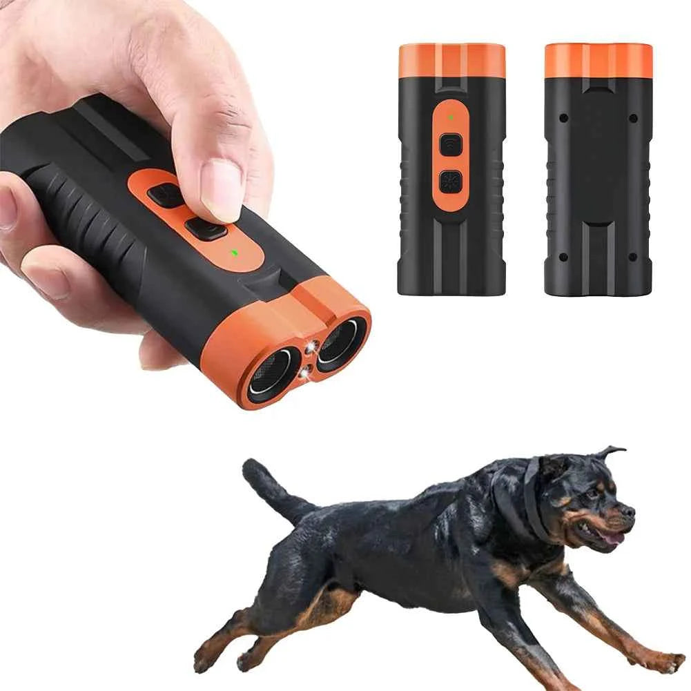 Ultrasonic Dog Repeller Rechargeable Anti Barking Device with LED Flashlight Dog Repellent Dog Training Device Safe for Dogs