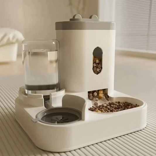 KJ Automatic Feeder Dog Cat Food Bowl with Water Fountain Large Capacity Pet Food Storage Dispenser Container Puppy Pet BB