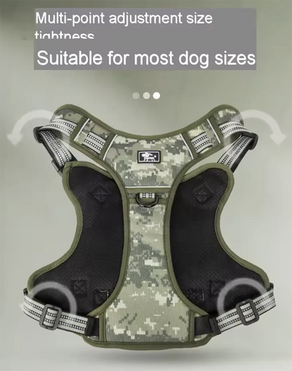 Reflective Dog Harness Tactical Training No Pull Medium Large Dog Vest Adjustable Safety Lead Military Running Pet Harnesses
