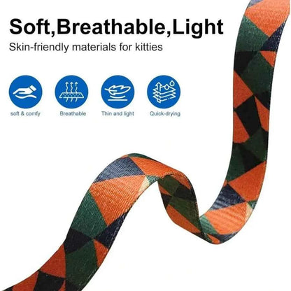 【New style】Harness And Leash Set With Matching Collar - Escape Proof, Adjustable and Lightweight, Geometric Print, Outdoor Walk