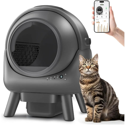 Self Cleaning Litter Box for Multiple Cats | Automatic with App Control | Odor-Free Waste Disposal & Dual Safety Sensors