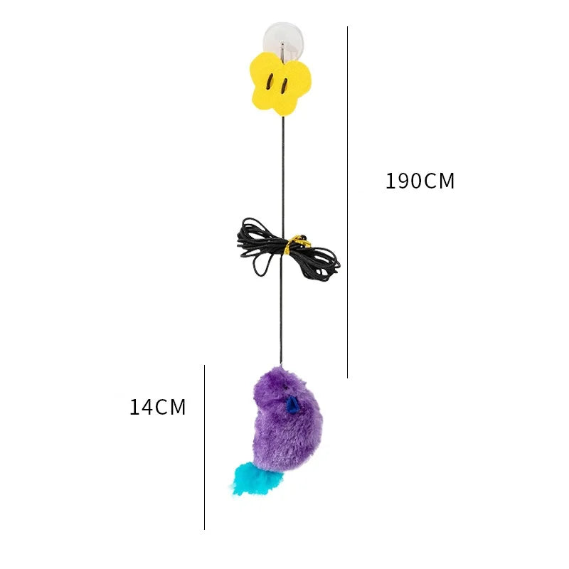 Simulated feather mouse bite-resistant cat toy self-play boredom relief hanging feather teaser wand pet toy