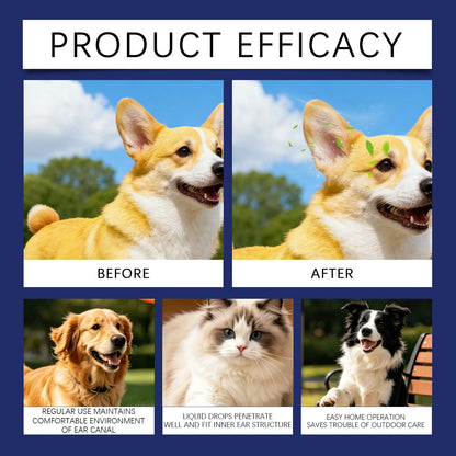 Pet Ear Cleaning Drops Non‑Irritating Remove Ear Wax Dirt Relieve Ear Itching Eliminate Bad Odor Ear Care Drops Dog Cat Ear Wash