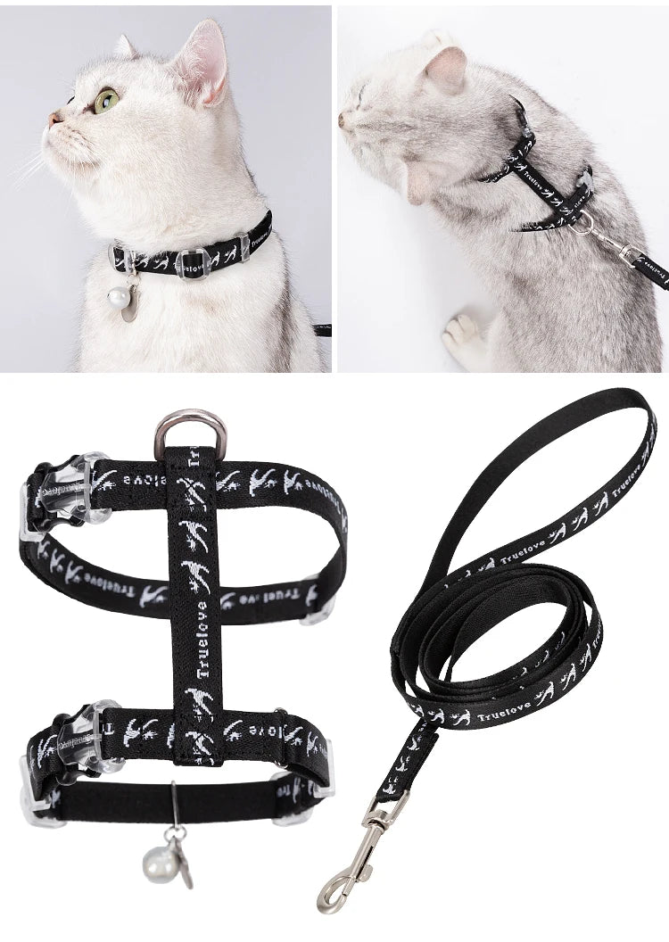 Truelove Pet Cat H-Shape Harness+Leash Set Vest-style and Puppy Chain Special Artifact to Prevent Break Free Home or Out TLH3912