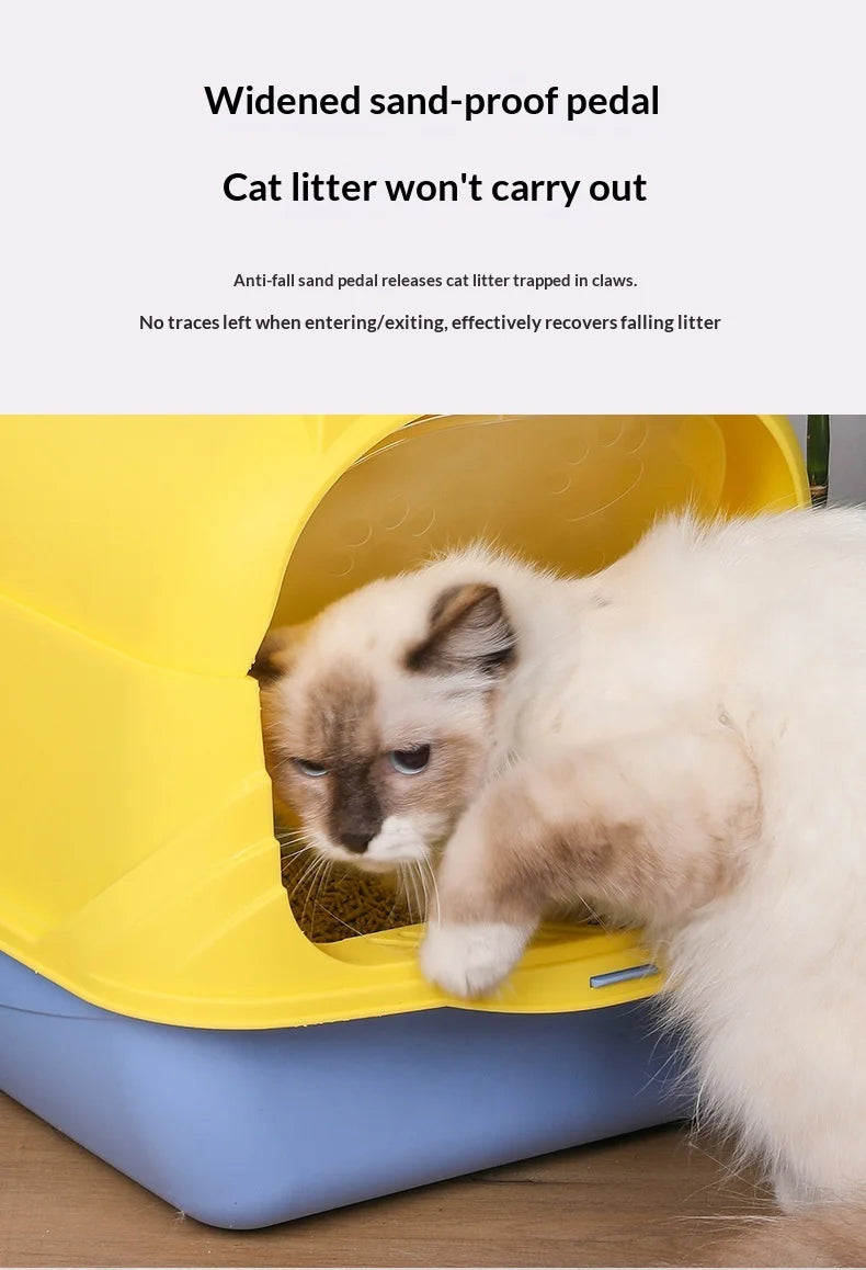 Cleaning Cat Litter Box Large Enclosed Anti Splash UV Sterilization Odor Control Pet Toilet Cat Supplies Cat Litter Catcher
