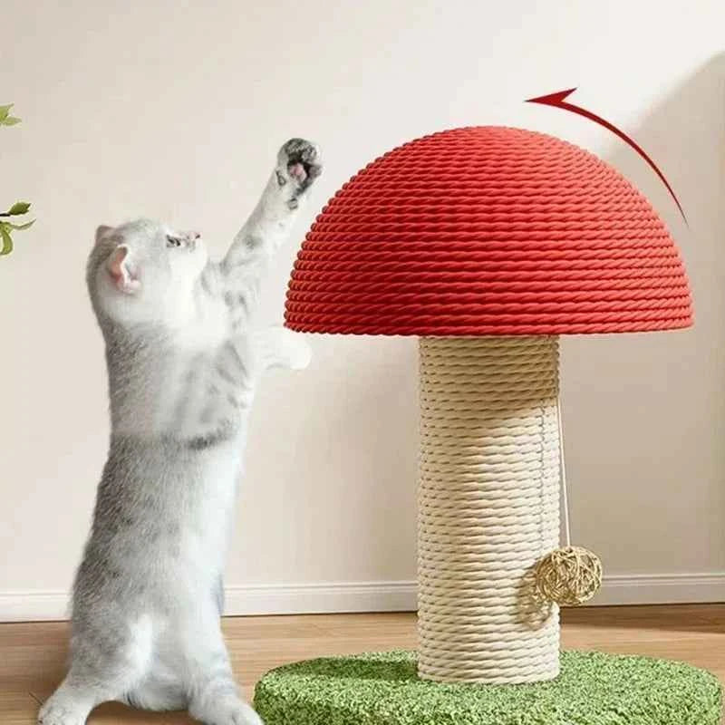 Cute Cat Scratch Board Kitten Climbing Mushroom Protecting Furniture Funny Cat Grinding Claw Toy Durable Sisal Scratching Board