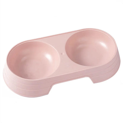 Double Pet Bowls 2 in 1 Candy Color Dog Food Water Feeder Pet Drinking Dish Feeder Cat Puppy Feeding Supplies Pet Accessories