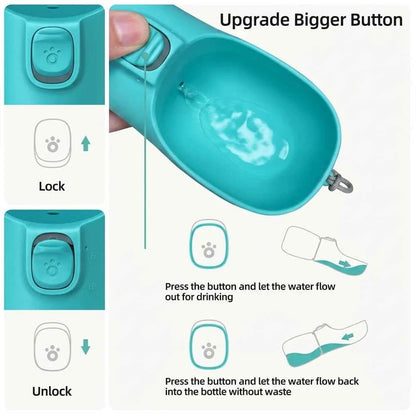 Portable Dog Water Bottle for Small Big Dogs Bowl Outdoor Walking Pet Travel Water Dispenser Feeder with Lanyard Puppy Supplies