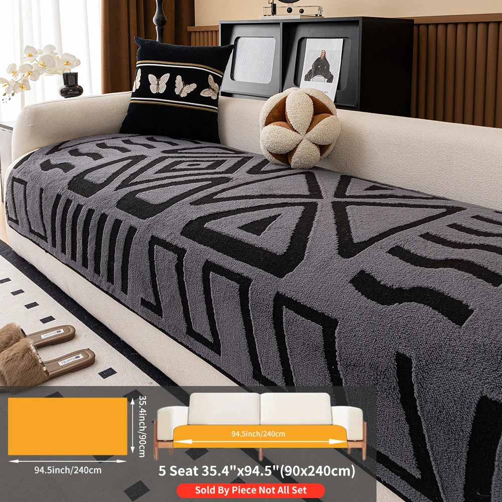 Winter Short Velvet Sofa Cushion Non-Shedding Slip-resistant Home animal feiendly Protection Cover for Living Room Furniture