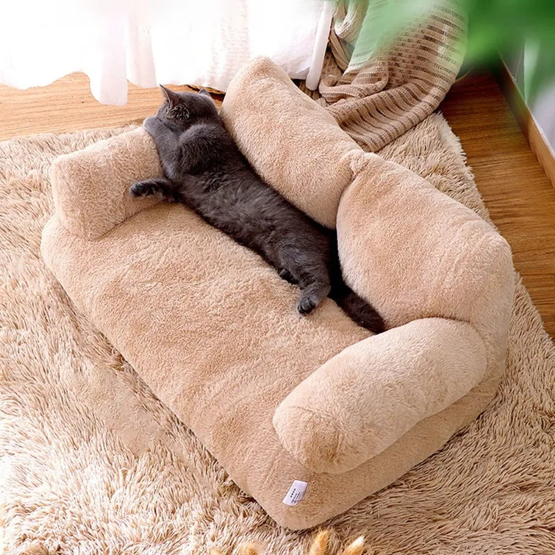 Pet Winter Sofa for Cats and Dogs, Detachable Washable Couch Cover, All-Season Soft Pet Bed, Universal Pet Furniture/Winter/Warm
