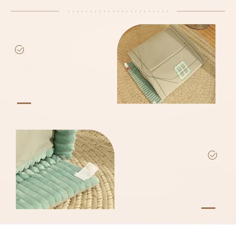 Closed Dog House with Door Curtain Winter Windproof Nest for Dogs Cats Outdoor Portable Cat Tent Dog Villa Sleep Kennel Cat Mat