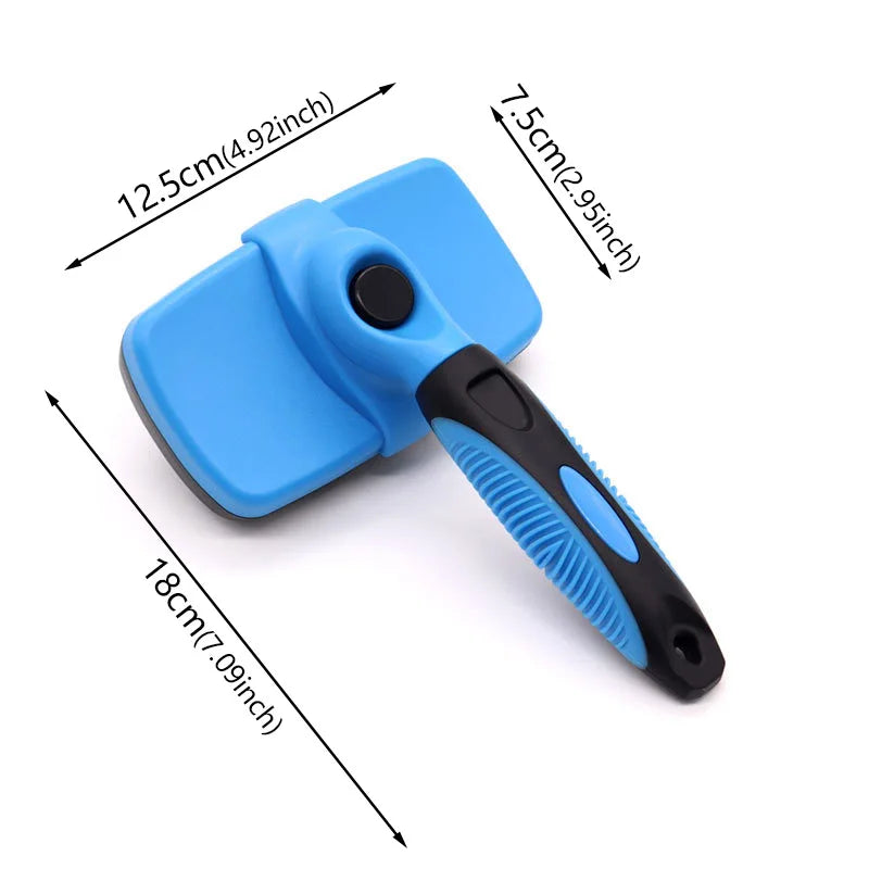 Pet Cleaning Product Essential Plastic Pet Hair Brush Needle Cat Dog Hair Cleaning Combs Hair Removers with Click Clean Button