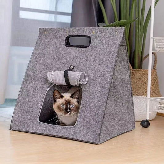 Felt Pet Nest Creative Breathable Collapsible Cat Bed House Warm Nest For Cat Portable Carrier Bag Outdoors
