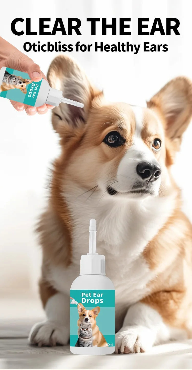 Pet ear wash Cats and dogs ear water cleaning ear mite ear drops ear drops Department care pet cleaning products