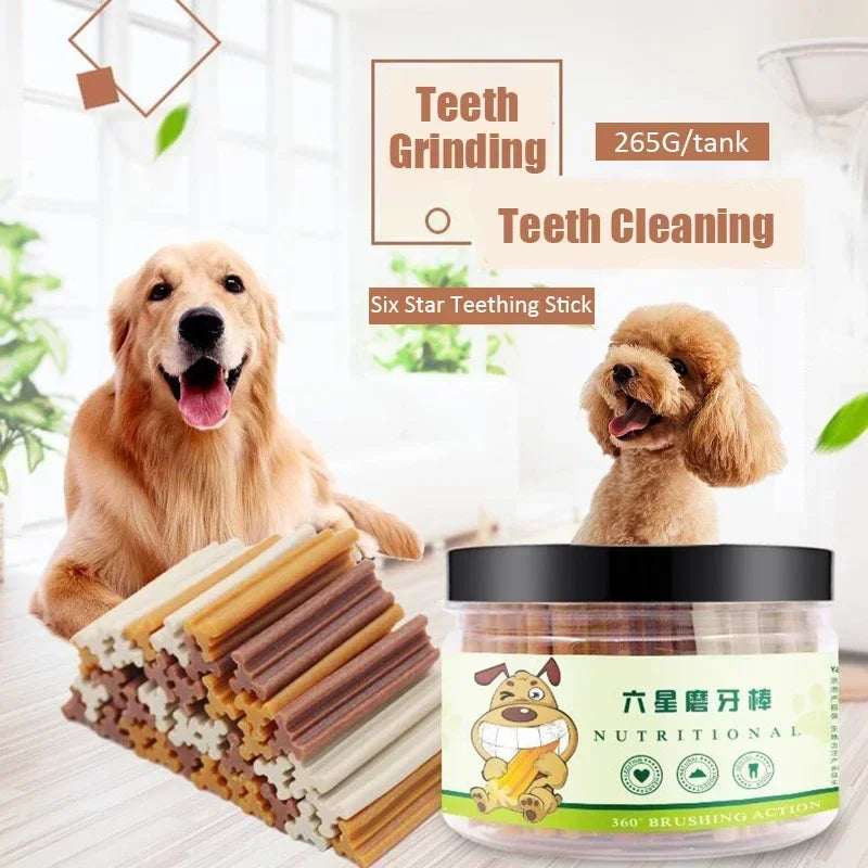 Dog Bruxism Stick Six Star Convenient Bring Along Storage Fresh Breath Easy To Chew Adult Dogs Puppy Training Rewards Pet Treats