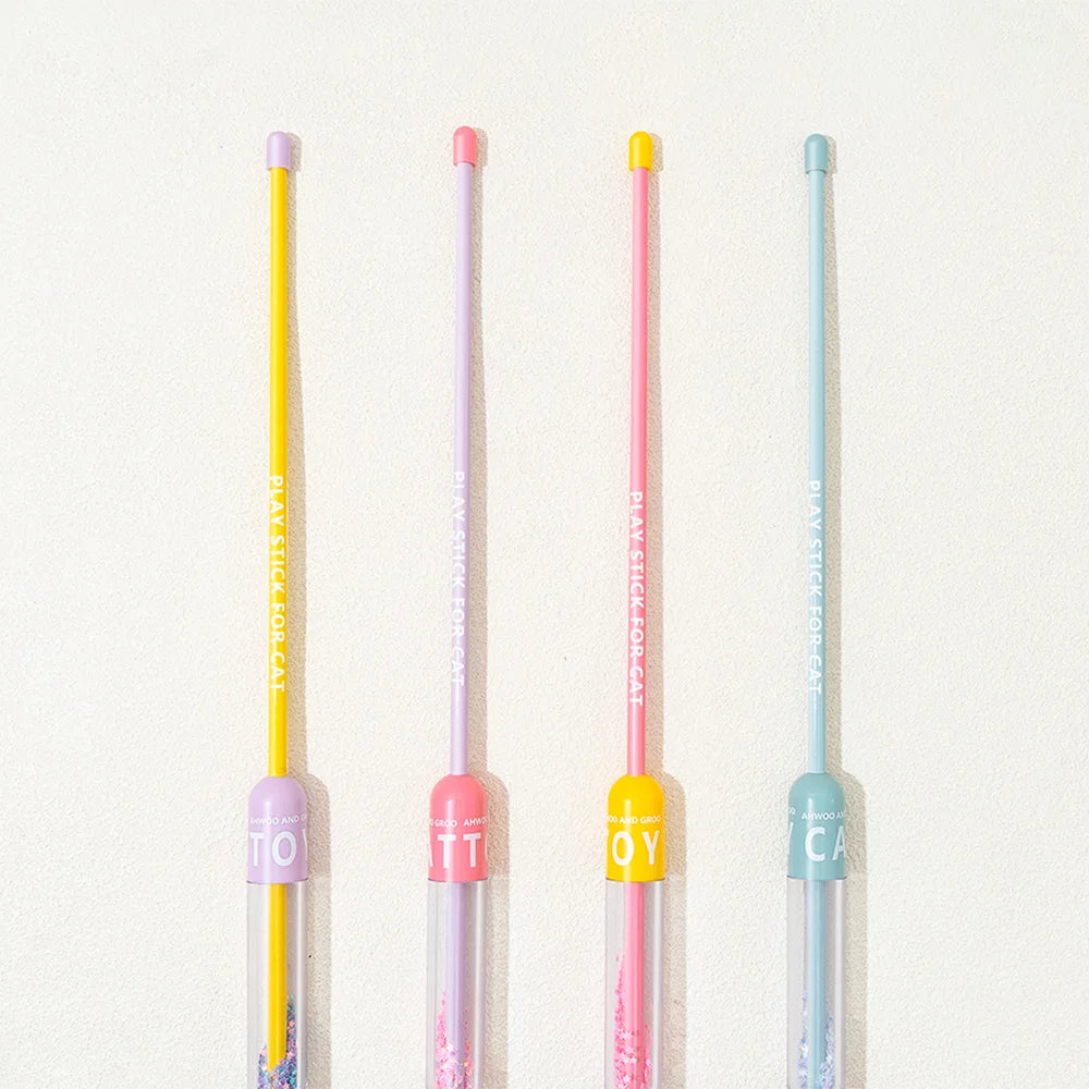 Starry Sky Cat Teaser Wand Kitty Interactive Toys Kitten Funny Feather Colorful Three Sections Rod Teaser Wand Pet Cat Supplies