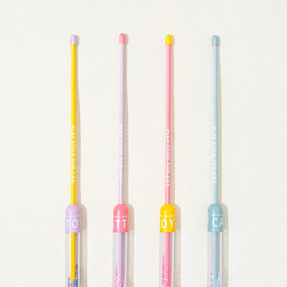 Starry Sky Cat Teaser Wand Kitty Interactive Toys Kitten Funny Feather Colorful Three Sections Rod Teaser Wand Pet Cat Supplies