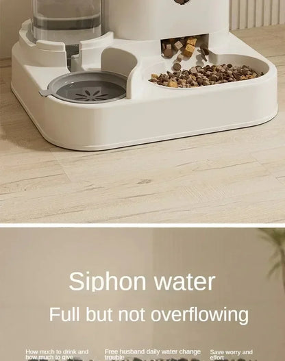 KJ Automatic Feeder Dog Cat Food Bowl with Water Fountain Large Capacity Pet Food Storage Dispenser Container Puppy Pet BB