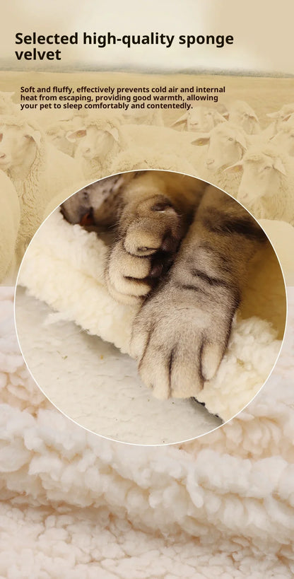 New 360 Degree Fully Enclosed Electric Heating Cat and Dog House Cat Nest Winter Warmth Constant Temperature Cat Beds Blanket