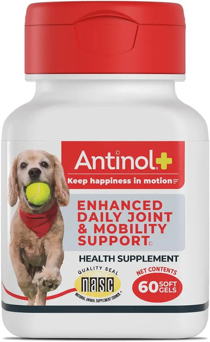 Dog Hip & Joint Supplement with Green-Lipped Mussels & Krill Oil - 60 Soft Gels, Better Than Glucosamine