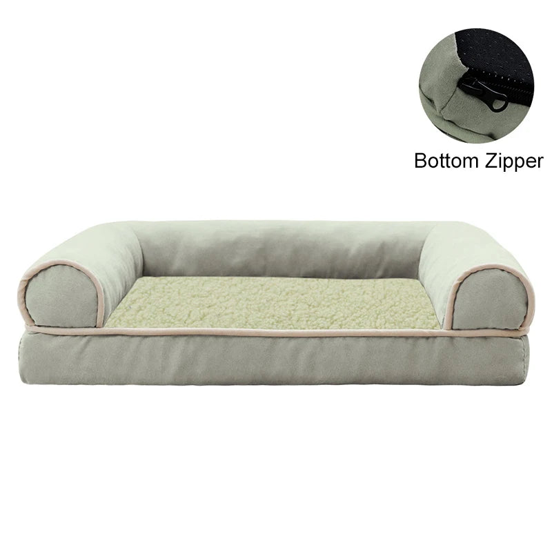 Winter Pet Dog Bed Sofa Deep Sleep Memory Foam Puppy Soft Plush Comfortable Bed Medium Large Square Thickened Warm Mat Kennel