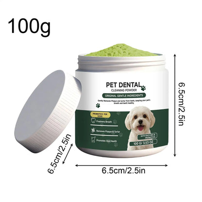 100g Dog Tooth Powder Freshen Breath Natural Plaque Tartar Remover Probiotic Teeth Cleaning Dental Care For Puppy Small Large