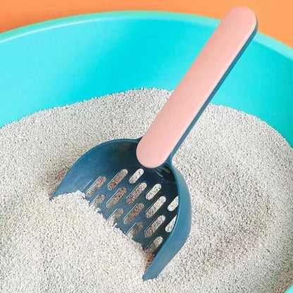 Cat Litter Scoop Set with Base Long Handle Clashing Cat Poop Tool High-Grade ABS Plastic Durable Kitten Toilet Cleaning Tool Pet